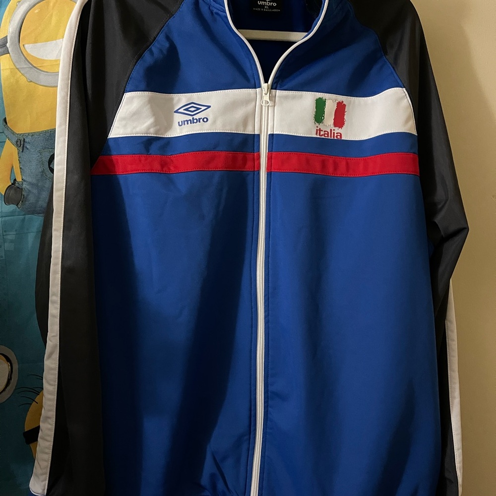 Umbro Soccer Jacket Mens XL  Italy Italia Full Zip Warmup Futbol Training